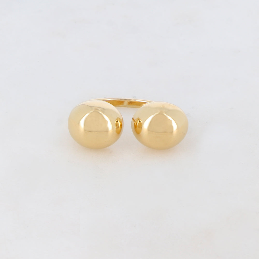 Bague pour femme embellie de deux boules lisses - Mathilde & Filles