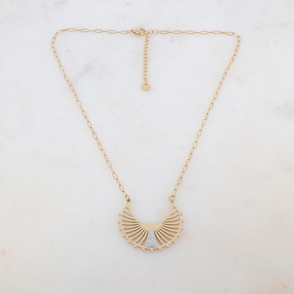 Collier pour femme embelli d'un pendentif serti de zirconium | Mathilde & Filles