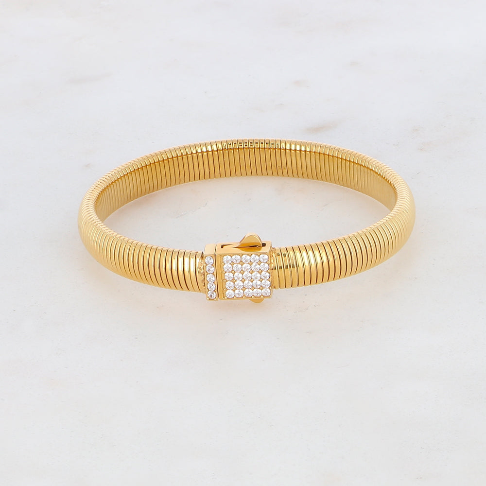 Mathilde & Filles | Bracelet fermé orné de zirconiums blancs pour femme