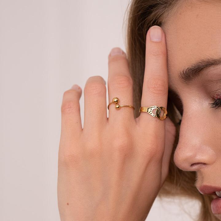 Bague pour femme embellie de deux boules - Mathilde & Filles