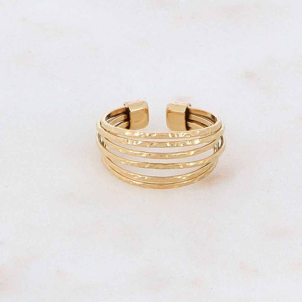 Mathilde & Filles bijoux | Bague six rangs martelés pour femme