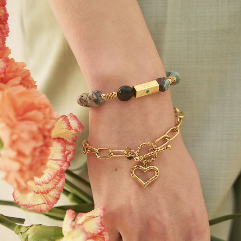 Bracelet élastique turquoise d'Afrique | Mathilde & Filles