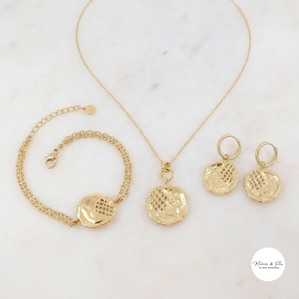 Ensemble Lou | Sautoir + Bracelet + Boucles d'oreilles