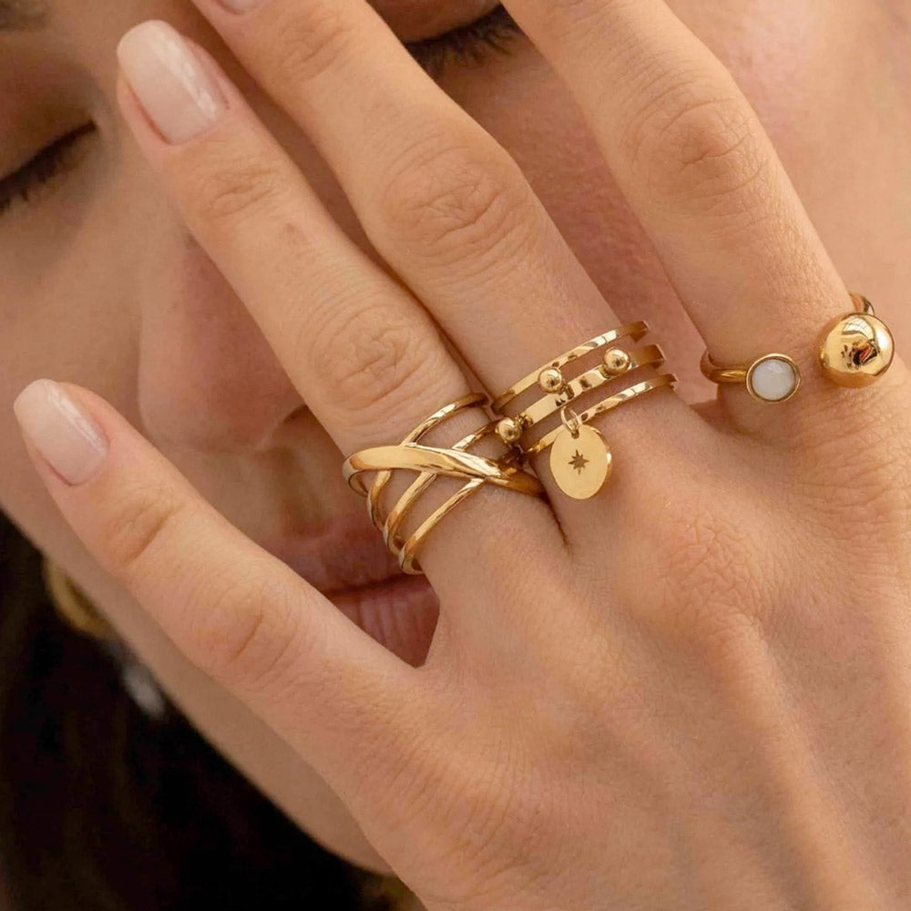 Bague en acier inoxydable de taille ajustable pour femme | Mathilde & Filles