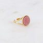 Mathilde & Filles | Bague en acier inoxydable sertie d'une pierre rhodonite de couleur rose