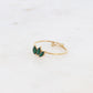 Mathilde & Filles bijoux | Bague pour femme en acier inoxydable de taille ajustable ornée de zircons verts facettés