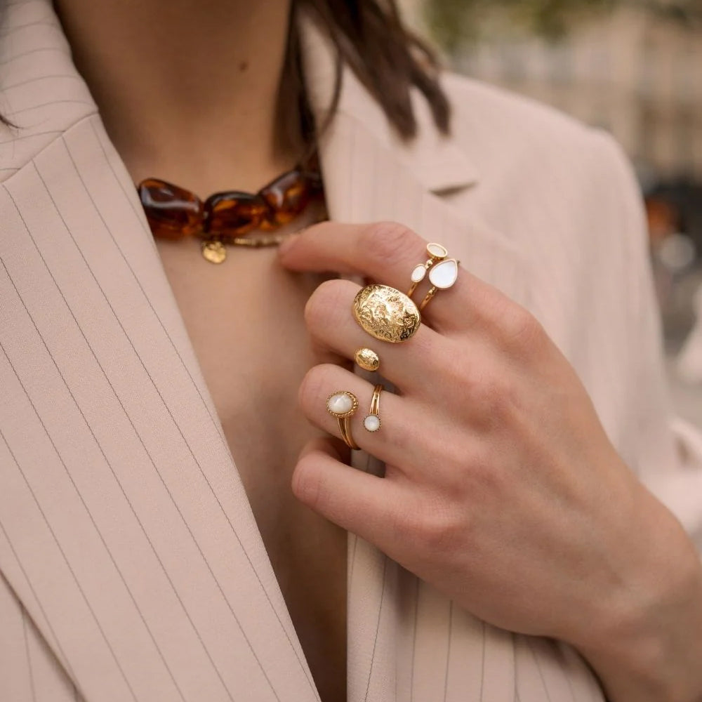 Bague en acier inoxydable de taille ajustable pour femme | Mathilde & Filles