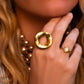 Bague pour femme avec anneau entrelacée sertie d'une pièce de nacre blanche - Mathilde & Filles