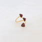 Mathilde & Filles bijoux | Bague originale pour femme embellies de trois pierres fines type œil de taureau