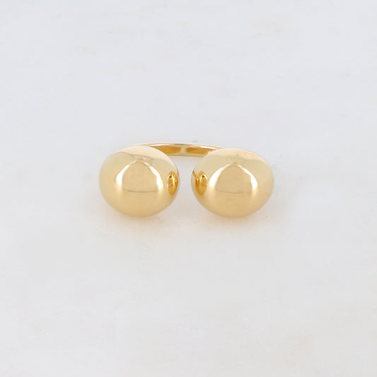 Bague pour femme embellie de deux boules lisses - Mathilde & Filles