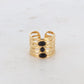 Mathilde & Filles bijoux | Bague pour femme en acier inoxydable compose de cinq rangs et sertie de pierres naturelles onyx