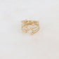 Mathilde & Filles bijoux | Bague composée de cinq anneaux torsadés et fins embellis de petites boules dorées à chaque extrémité 