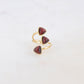 Mathilde & Filles bijoux | Bague en acier inoxydable serties de trois pierres œil de taureau