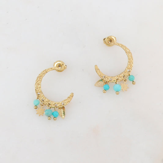 Mathilde & Filles | Boucles d'oreilles pour femme ornées de perles amazonite et de pampilles