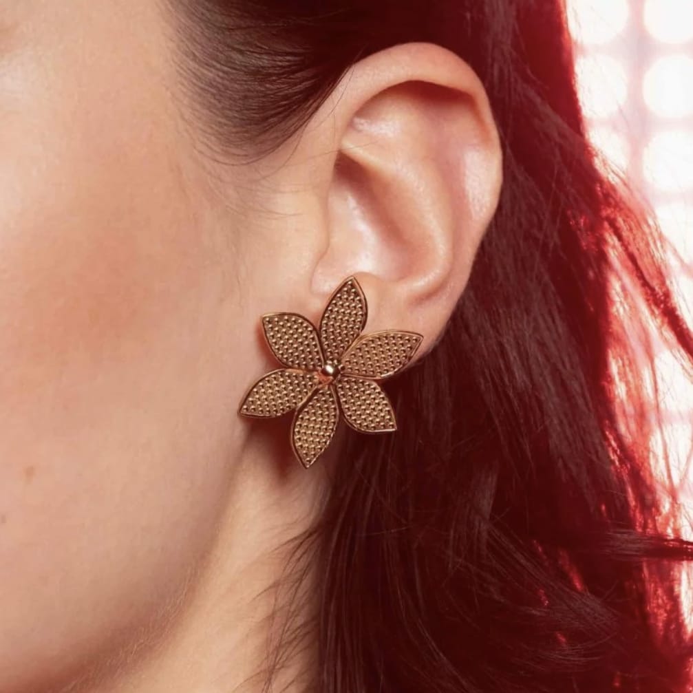 Mathilde & Filles | Boucles d'oreilles en forme de fleur sertie d'un zircon