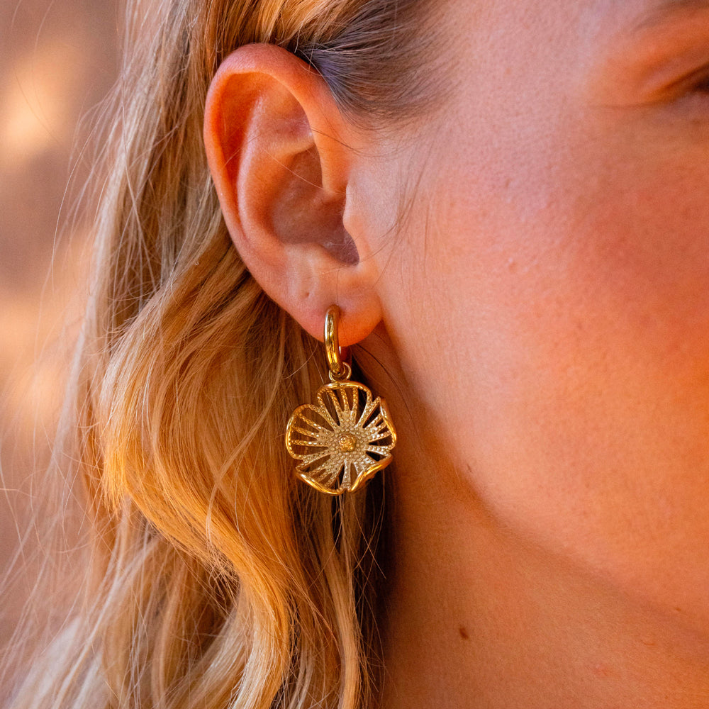 Mathilde & Flles | Boucles d'oreilles créoles en forme de fleur ajourée