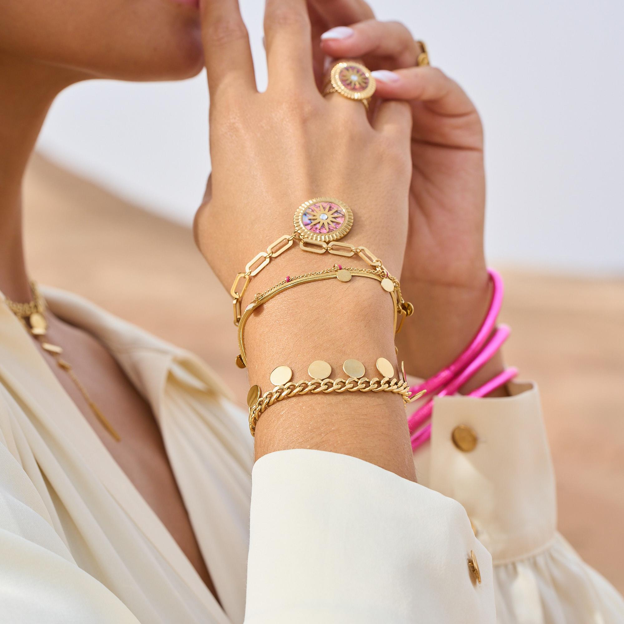 Bracelet femme chic et intemporel embelli de pampilles rondes et lisse | Mathilde et Filles