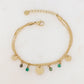 Mathilde & Filles | Bracelet pour femme composé de deux chaines et orné de pampilles en perles et pièces martelées