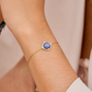 Mathilde & Filles bijoux | Bracelet en acier inoxydable pour femme ornée d'une pierre naturelle bleue lapis lazulite embellie d'un petit serpent doré 