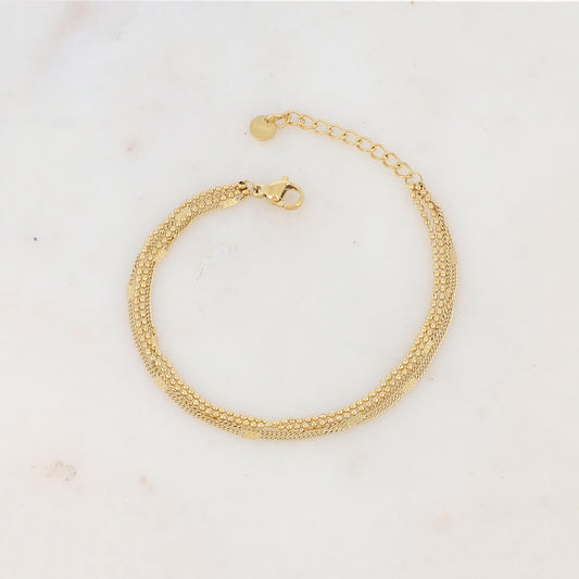 Mathilde & Filles | Bracelet en quatre rangs au style minimaliste pour femme conçu en acier inoxydable
