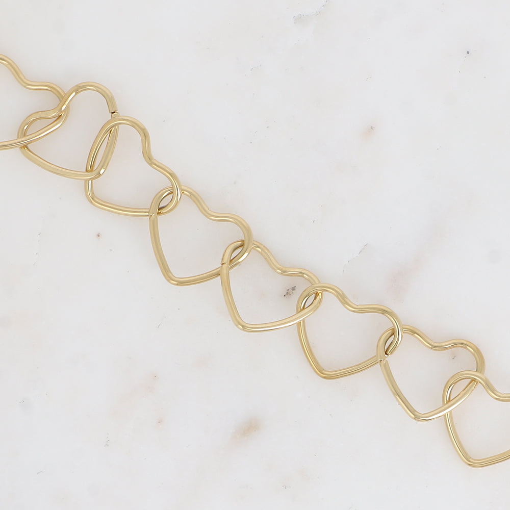 Bracelet pour femme à maillons en forme de cœur attachés les uns aux autres | Mathilde & Filles bijoux