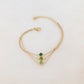 Mathilde & Filles bijoux| Bracelet pour femme en acier inoxydable avec trois chaines embellies de zirconiums verts