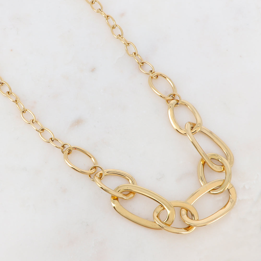 Mathilde & Filles | Collier en acier inoxydable doré à l'or fin en jeu de maille