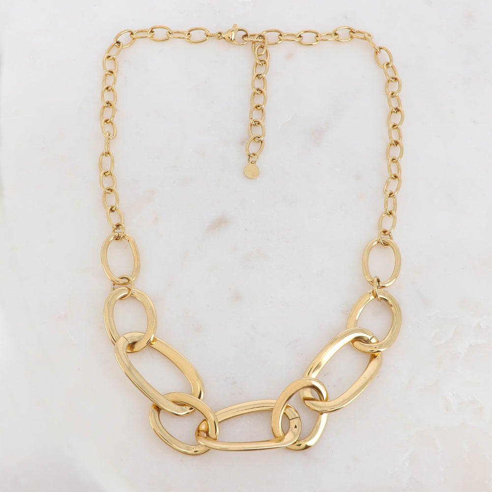 Collier en acier inoxydable embelli de jeu de maille pour femme | Mathilde & Filles