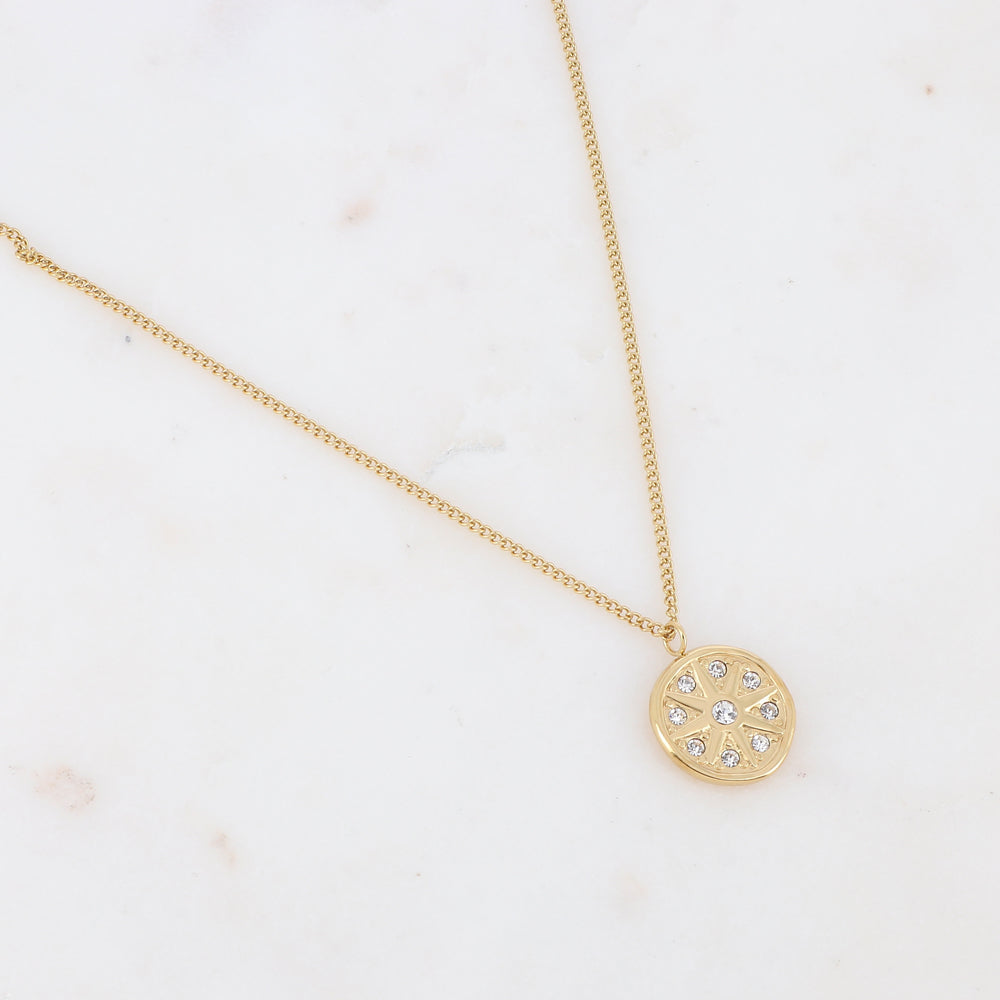 Mathilde & Filles | Collier minimaliste en acier inoxydable serti de zirconium