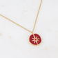 Mathilde & Filles | Collier en acier inoxydable pour femme embelli d'un pendentif rouge et 'une étoile scintillante ainsi qu'un zircon
