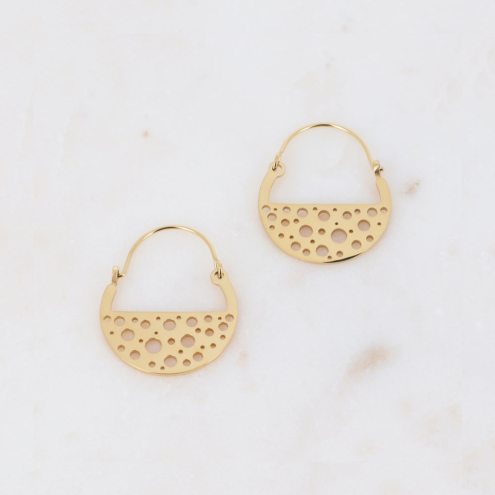 Mathilde & Filles | Créoles en acier inoxydable en forme de panier ajouré