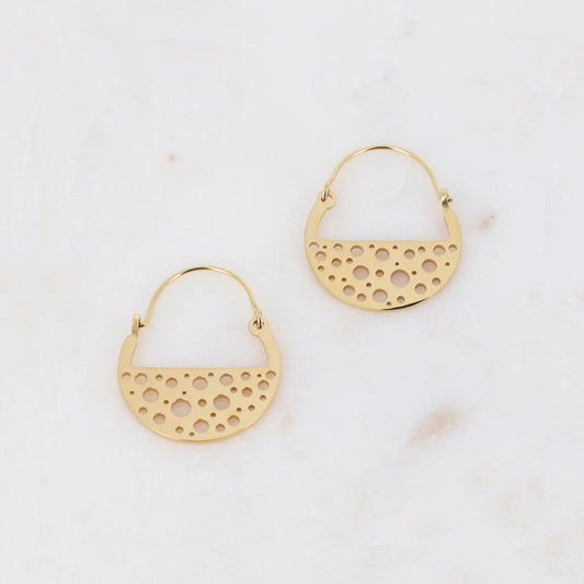 Mathilde & Filles | Créoles en acier inoxydable en forme de panier ajouré