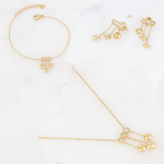 Ensemble Manal | Collier + Bracelet + Boucles d'oreilles