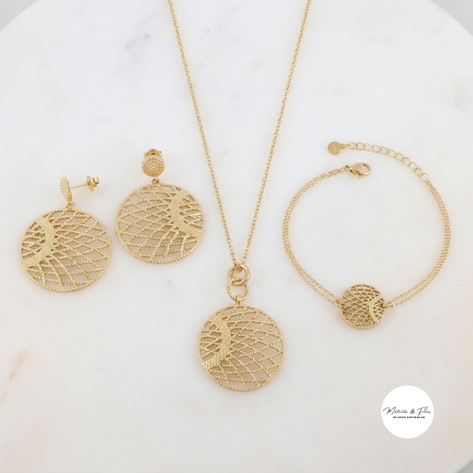 Ensemble Nora | Sautoir + Bracelet + Boucles d'oreilles