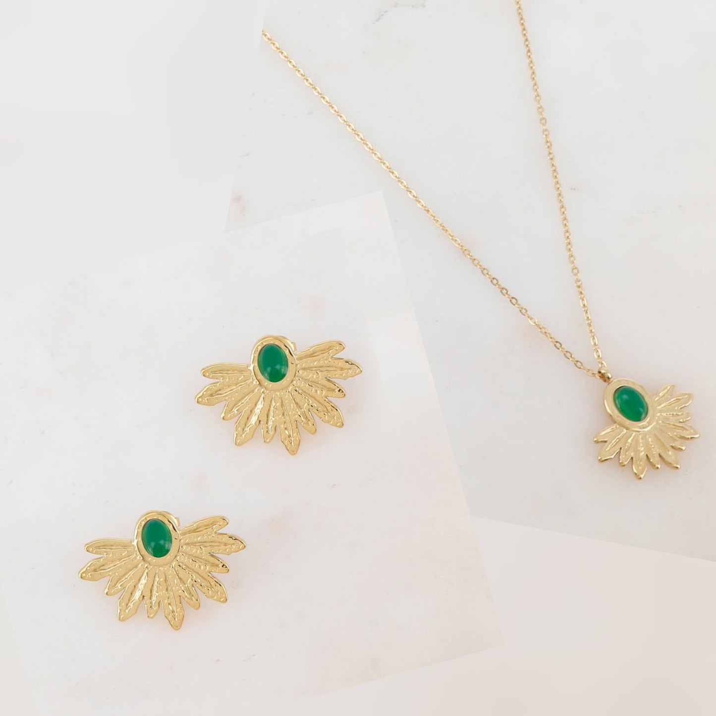 Ensemble Rosy | Collier + Boucles d'oreilles