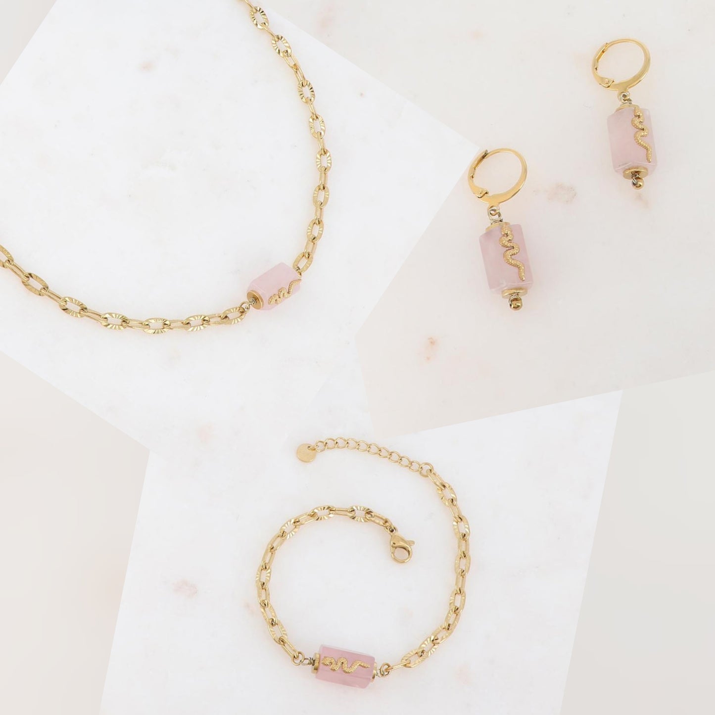 Ensemble Lluvia | Collier + Bracelet + Boucles d'oreilles