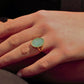 Mathilde & Filles bijoux | Bague avec cabochon ovale embelli d'une amazonite