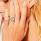 Mathilde & Filles | Bague en acier inoxydable pour femme sertie d'une pierre naturelle amazonite
