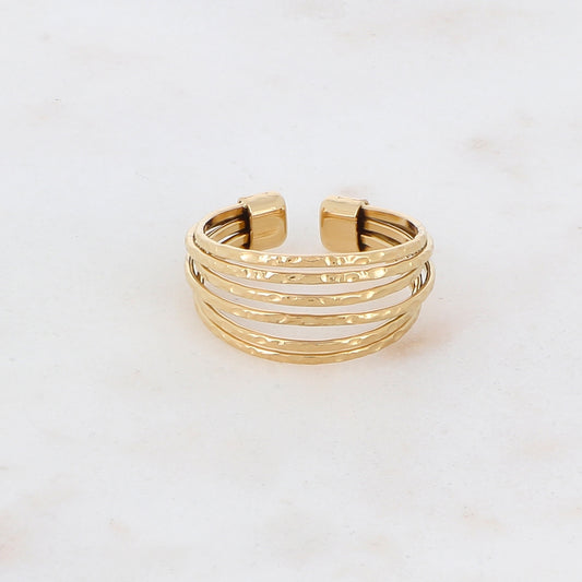 Mathilde & Filles bijoux | Bague six rangs martelés pour femme 